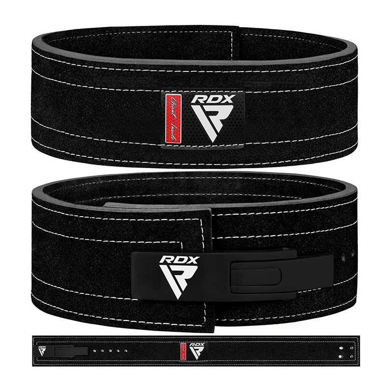 RDX 4 INCH IPL / USPA & World Powerlifting Congress APPROVED Powerlifting Leather Gym Belt#color_black