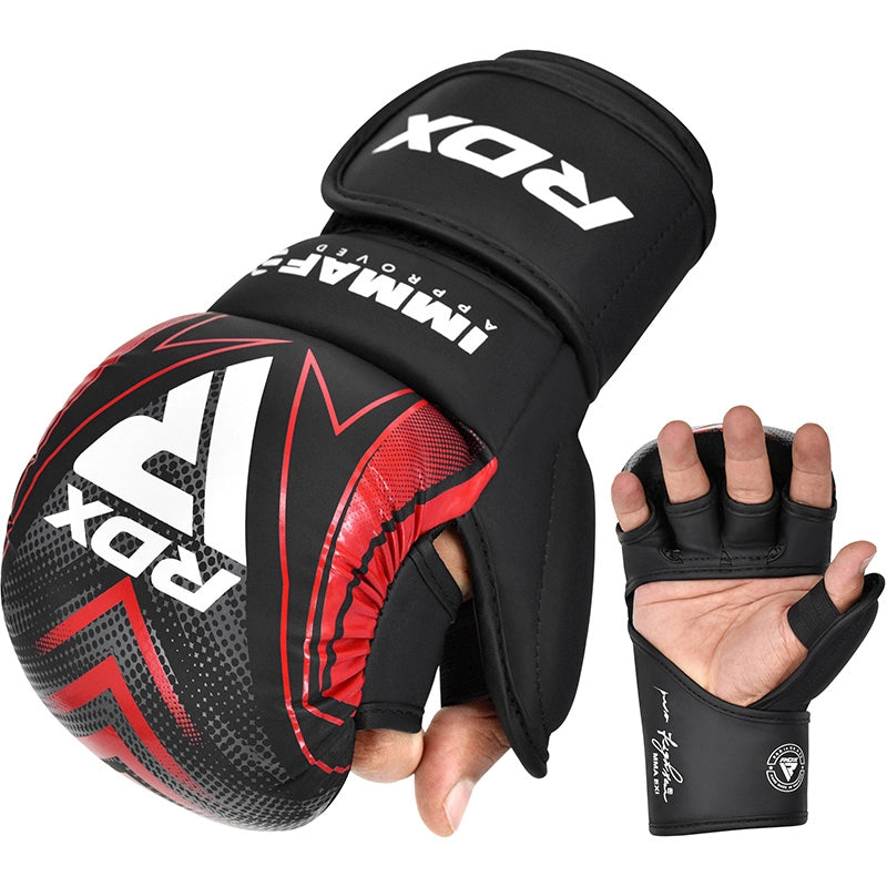 RDX IMMAF Approved Shooter Grappling Gloves Red