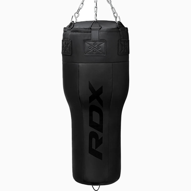 RDX 3-in-1 Angle Punch Bag Full Black with Gloves Set