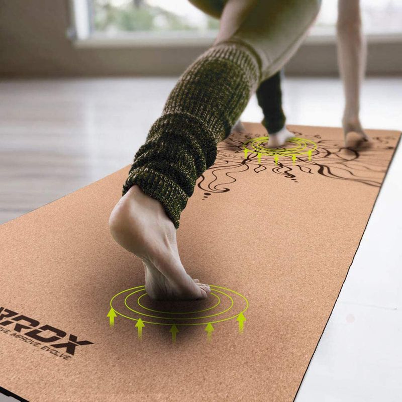 RDX D2 4-in-1 6mm Cork Yoga Mat Set
