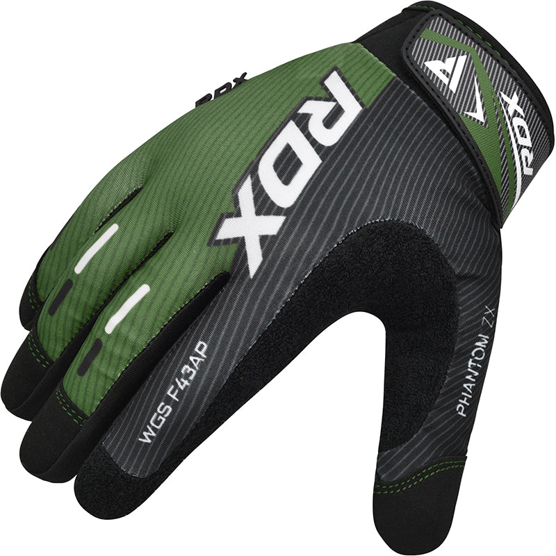 RDX F43 Full Finger Touch Screen Gym Workout Gloves#color_army-green