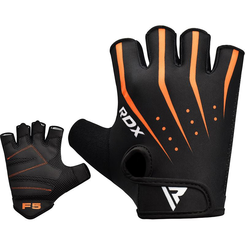 RDX F5 WeightLifting Gym Gloves#color_orange