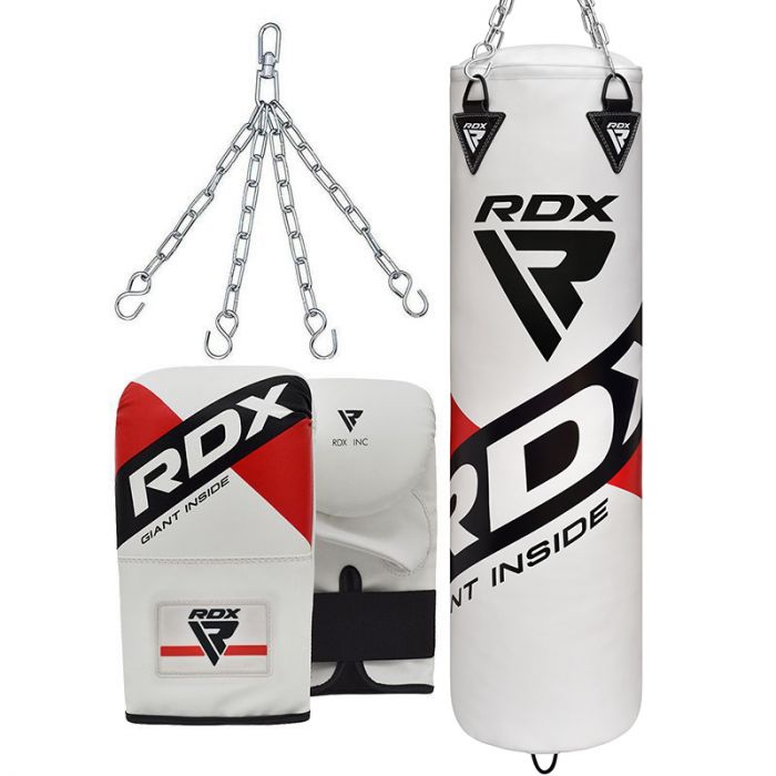 RDX F10 SACCO DA PUNZONE DA ALLENAMENTO BIANCO 3-IN-1 4FT / 5FT CON SET GUANTI