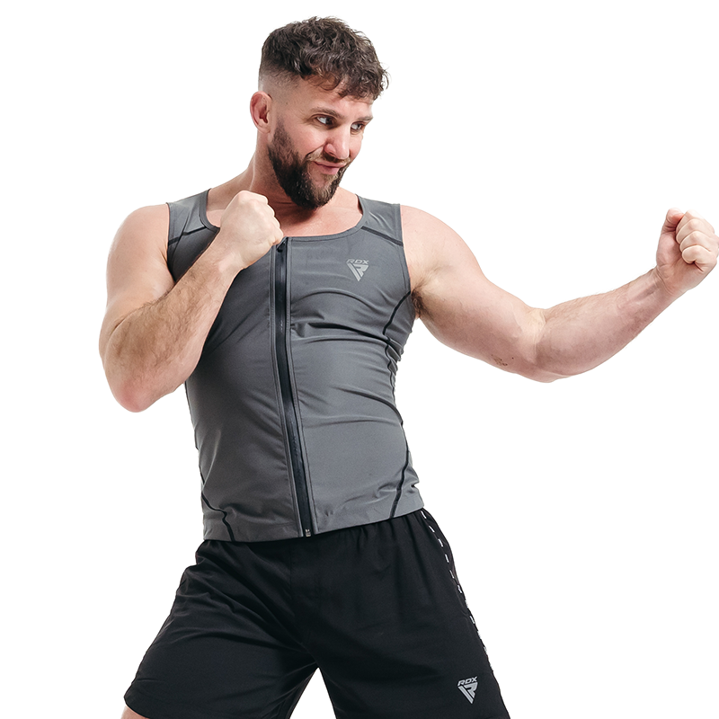 Felpa Uomo Smanicata Con Cappuccio - Gilet Sportivo Per Fitness E Bodybuilding - Foto 5
