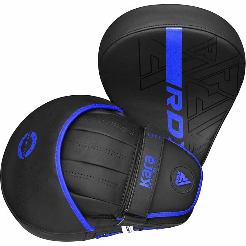 RDX F6 Kids 6oz KARA Boxing Gloves & Focus Pads#color_blue