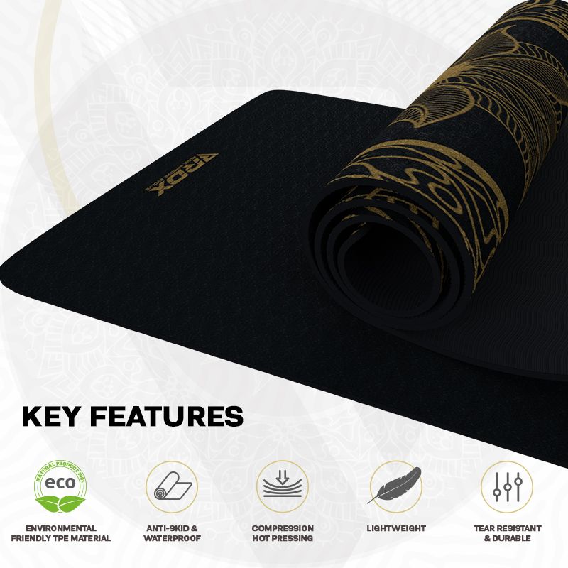 RDX D6 6mm 4-in-1 TPE Yoga Mat Set
