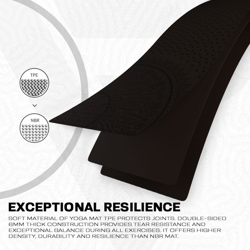 RDX D9 6mm 4-in-1 TPE Yoga Mat Set