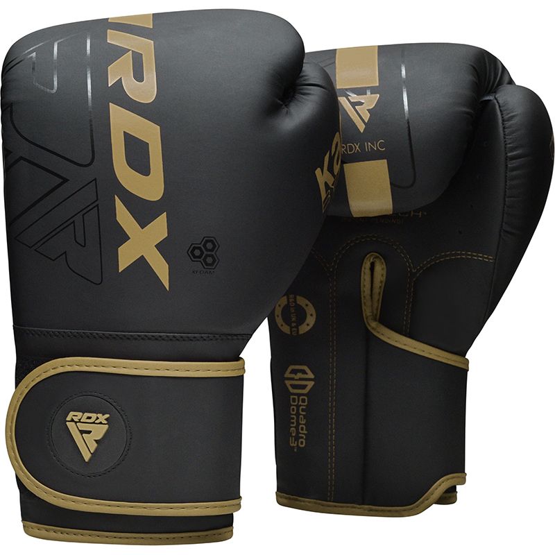 RDX F6 Kids 6oz KARA Boxing Gloves & Focus Pads#color_golden