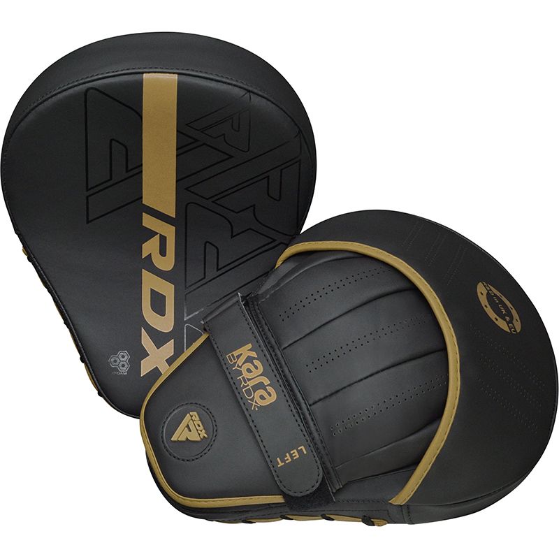 RDX F6 Kids 6oz KARA Boxing Gloves & Focus Pads#color_golden