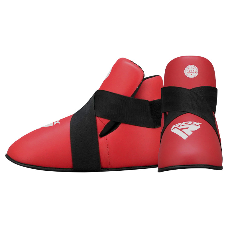RDX T1 WAKO Approved  Leather Foot Protector#color_red