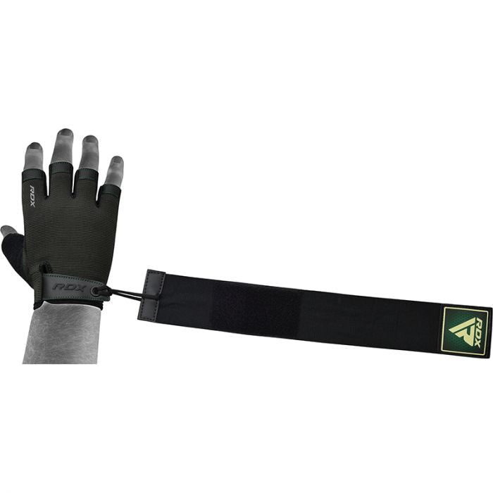 RDX T2 Weightlifting Half Finger Gym Gloves#color_army-green